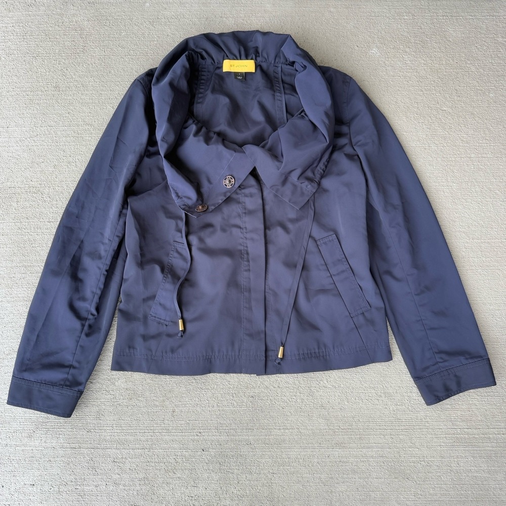 St. John‎ Women's Navy Blue Lightweight Jacket Blazer Size S Stretch Waist
